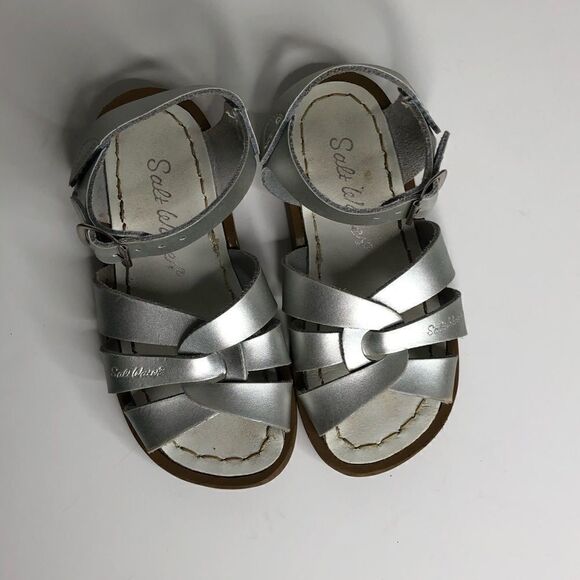 Salt Water Sz 8 Sandals Silver Leather - Picture 4 of 6